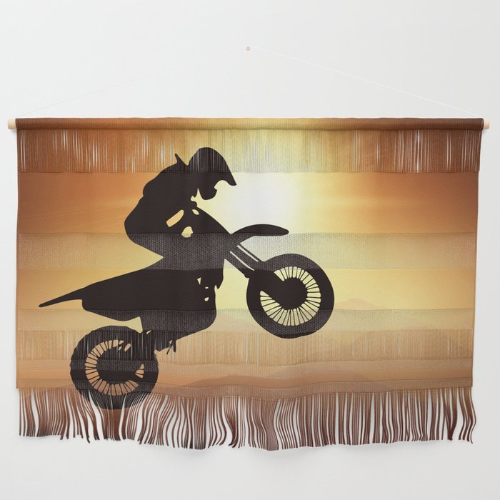 Mountain Motorcycle Adventure - Gold Wall Hanging