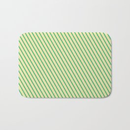 [ Thumbnail: Pale Goldenrod & Sea Green Colored Lines Pattern Bath Mat ]