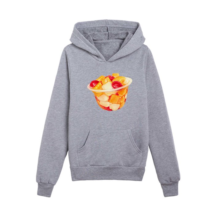 Fruit Cup Pattern - Yellow Kids Pullover Hoodie