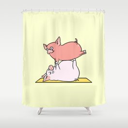 Acroyoga Pig Shower Curtain