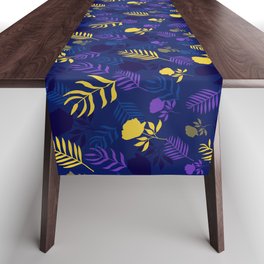 A Pretty Floral Decor with the Palm Leaves Table Runner
