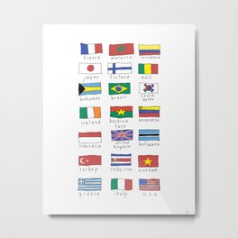 World traveler flags Metal Print