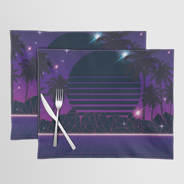 Serene Sunset Vaporwave Aesthetic Placemat