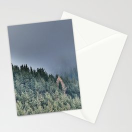 Spring Mist Over a Scottish Highlands Pine Forest in I Art Stationery Card