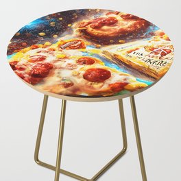 The Universe Inside a Pizza Box Side Table