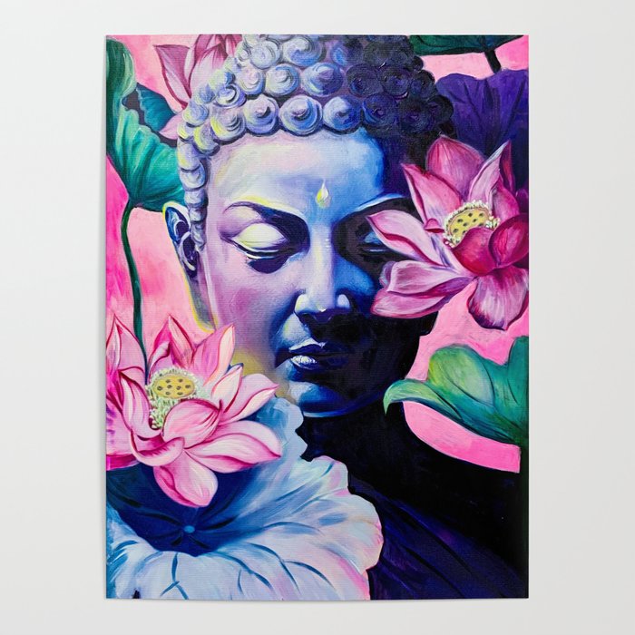 The Spiritual Self - The Buddha 2, Buddha Painting, Original Acrylic Art Poster