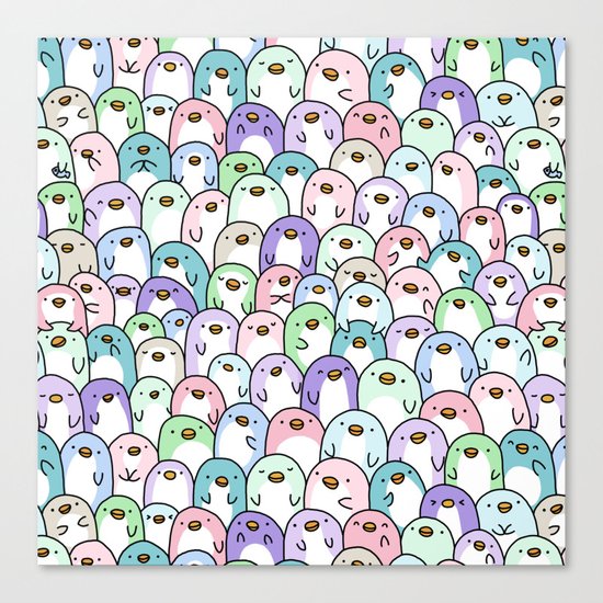 Penguin Snuggles Canvas Print