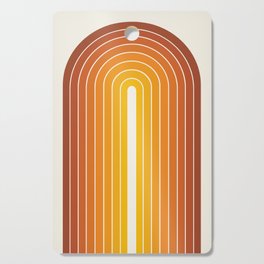 Gradient Arch IX Retro Orange Mid Century Modern Rainbow Cutting Board