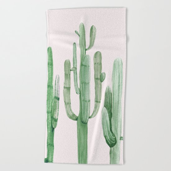 Three Amigos Pink + Green Beach Towel