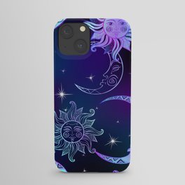 Sun, Moon & Stars, Purple Sky iPhone Case
