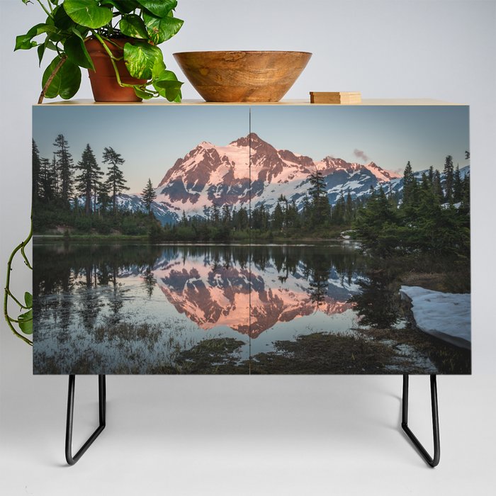 Cascade Sunset - Mt. Shuksan - Nature Photography Credenza