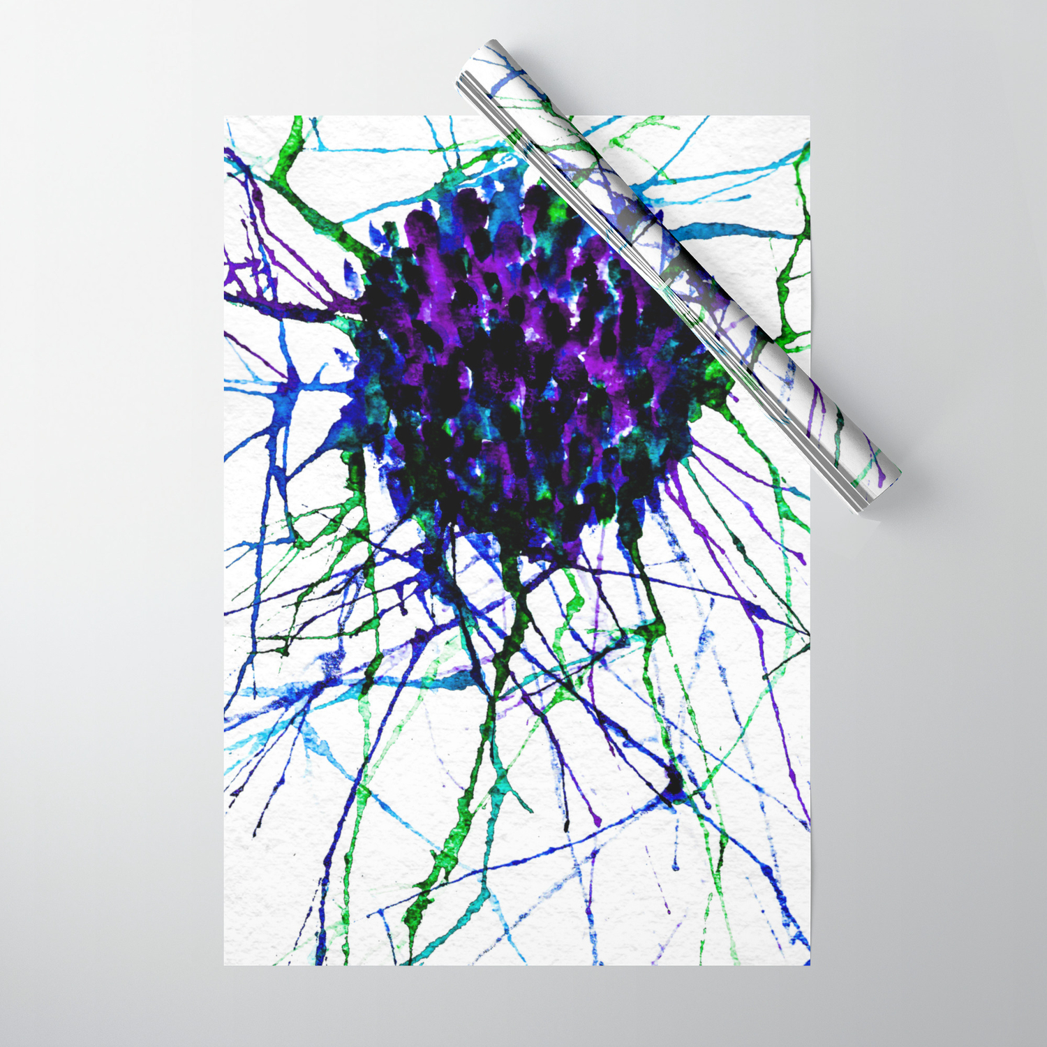 Brain Synapse Watercolor Painting Wrapping Paper By Throughcrystalseyes Society6,Pencil Drawings Of Crosses