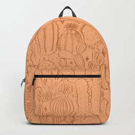 Cactus Scene in Orange Backpack