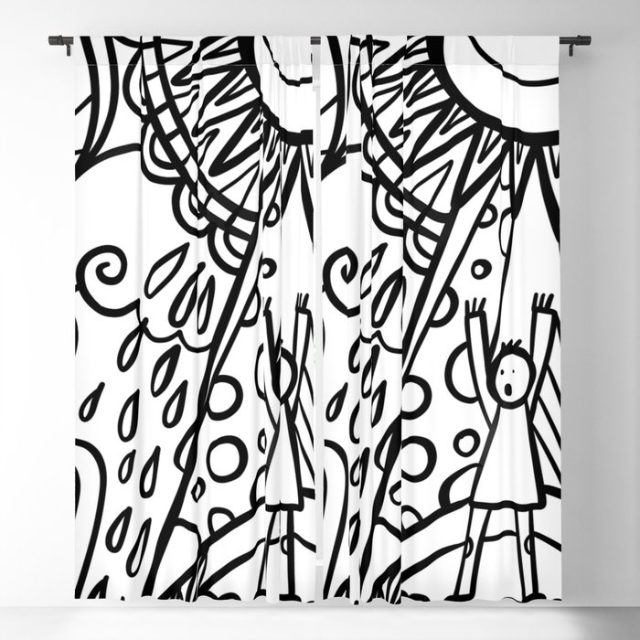 Comic Doodle Blackout Curtain