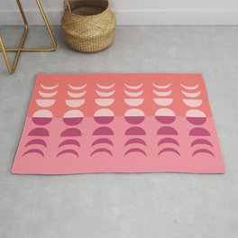 Moon Phases 26 in Coral Pink Violet Area & Throw Rug