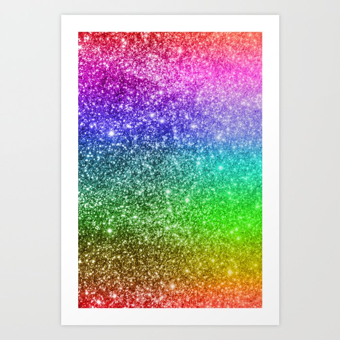 Rainbow Glitter Art Print