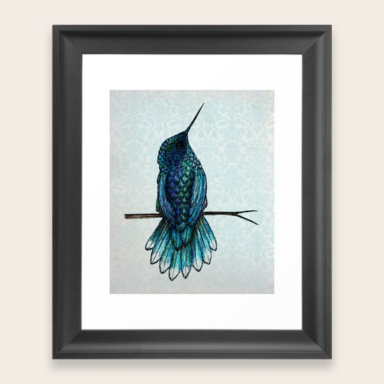Hummingbird Framed Art Print by Vickn Society6