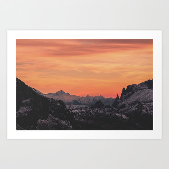 Pastel Sunset #mountains #society6 Art Print