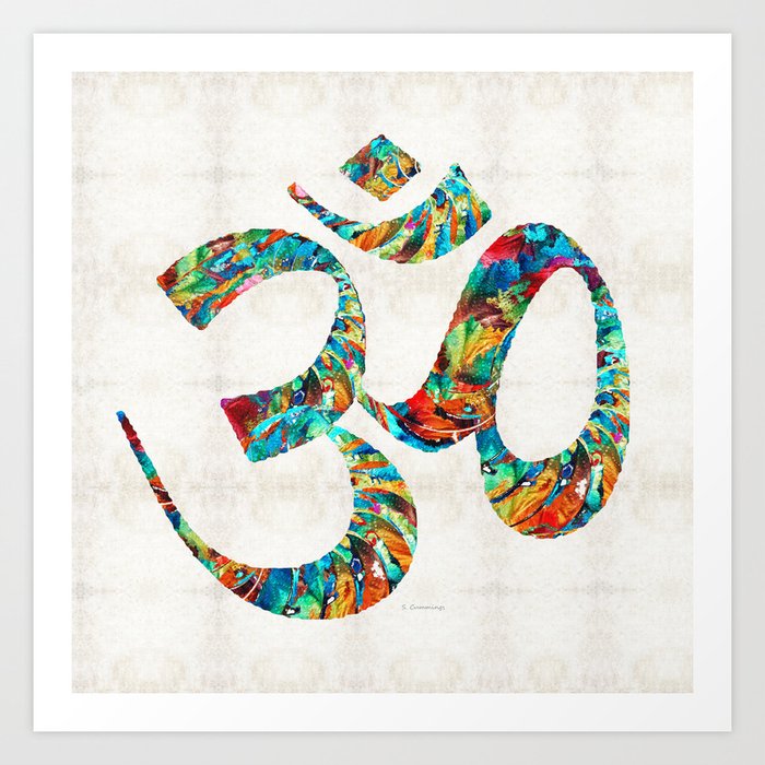 Colorful Om Symbol - Sharon Cummings Art Print