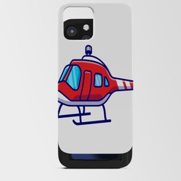 Illustrated Flying Red Helicopter iPhone Card Case