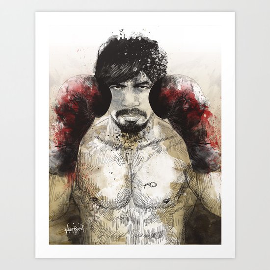 Manny Pacquiao - Bloody Gloves Art Print