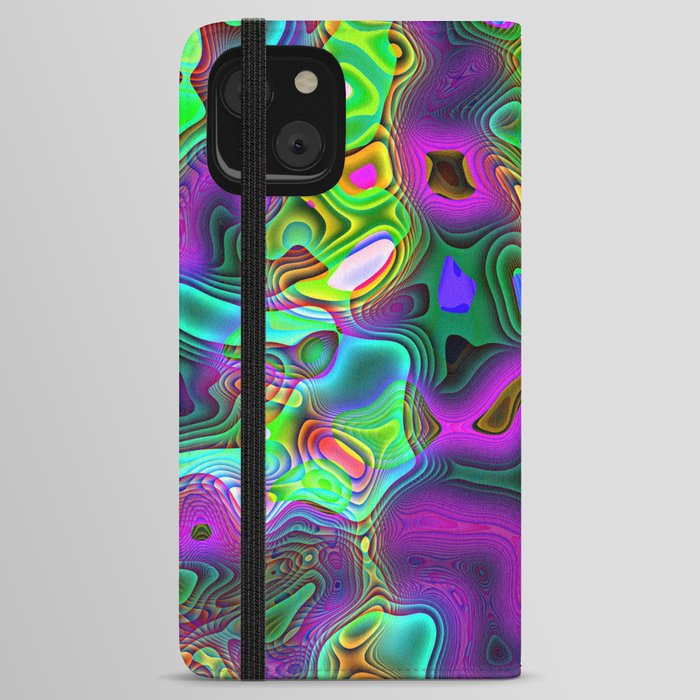 Neon Shapes iPhone Wallet Case