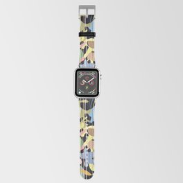 Abstract leaves in black Apple Watch Band