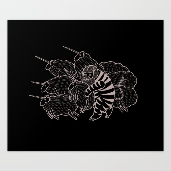 On why this variation of baby angora unicorns went extinct Art Print
