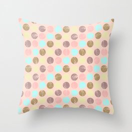 Dots and Texture - Pink  Throw Pillow