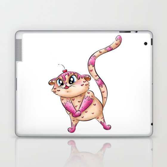 Happy Valentine`s day kitten Laptop & iPad Skin