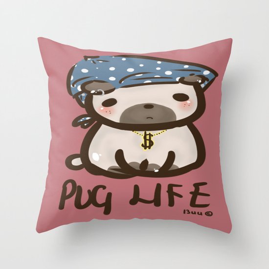 'Pug Life' Throw Pillow
