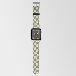 Warped Checkerboard - Olive Green Apple Watch Band