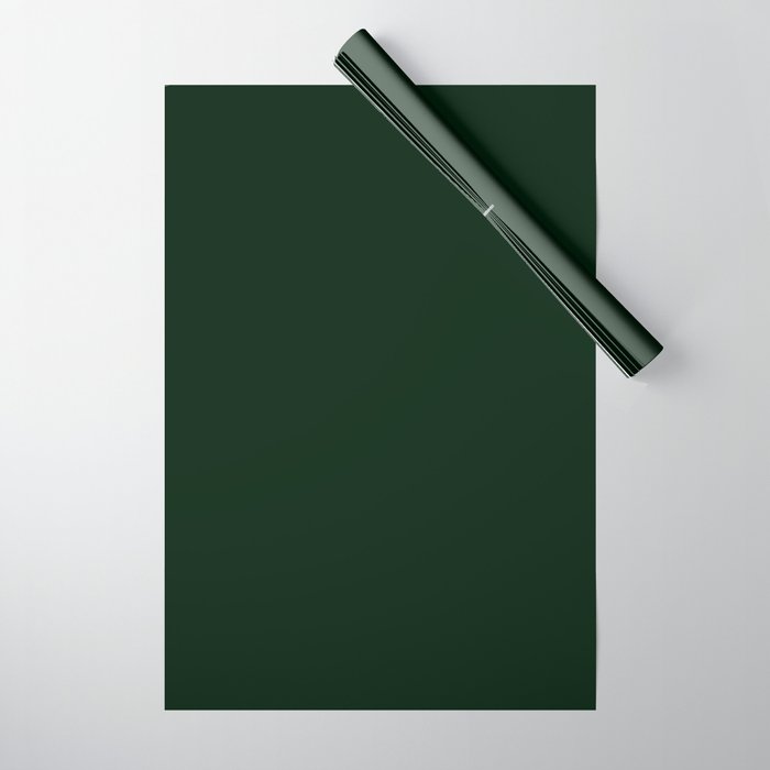 Deep Dark Forest Green - Autumn / Fall / Winter - Block Colours - Nature /  Trees Wrapping Paper by Color Match @ Society6, Solid Plain Blo