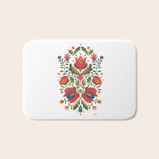 Folk Embroidery Bath Mat