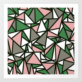 Triangles and tribulation green Art Print