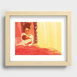 Mother and curly girly Recessed Framed Print