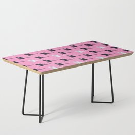 Flying Elegant Swan Pattern on Pink Background Coffee Table