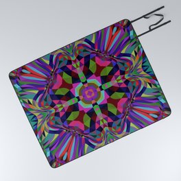 ASHBURY wild bright psychedelic pattern Picnic Blanket