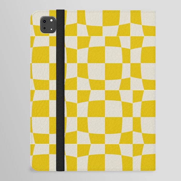 Warped Yellow Checker iPad Folio Case