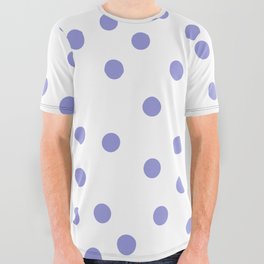 Very Peri 2022 Color Of The Year Violet Blue Periwinkle Polka Dots Pattern All Over Graphic Tee