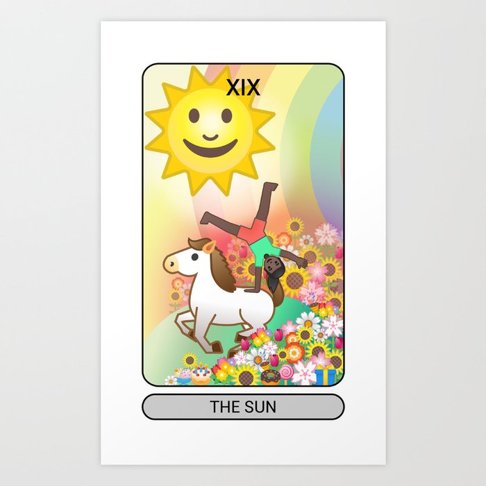 Emoji Tarot- The Sun XIX Art Print