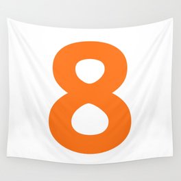 Number 8 (Orange & White) Wall Tapestry