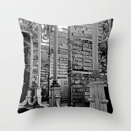 A Book Lover's Dream - Cincinnati Public Library black and white photographs / black and white photo Throw Pillow