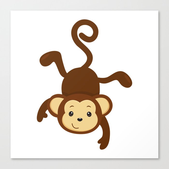 Cute monkey baby animal Canvas Print