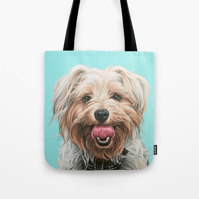 Adorable Yorkie Painting, Yorkshire Terrier Portrait, Smiling Yorkie Art Tote Bag