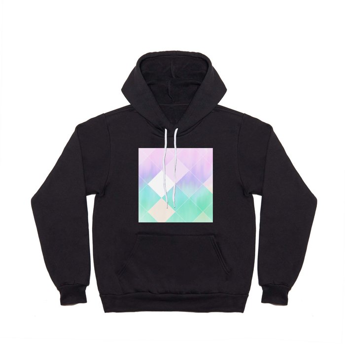 Modern Lilac Lavender Pink  Teal Watercolor Geometrical Brushstrokes Ombre Hoody