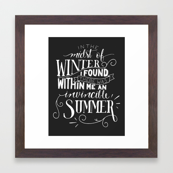 Albert Camus In The Midst Of Winter Framed Art Print By Amberkrogel Society6
