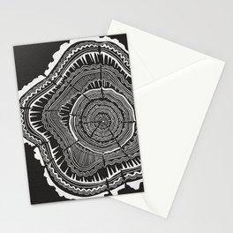 Growth Rings – 65 Years – Black Stationery Card