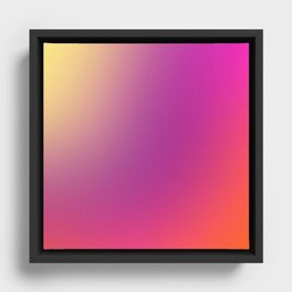 Colorful gradient cosmic mood with yellow, purple and orange Framed Canvas