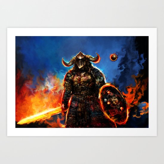 viking and his droid Art Print